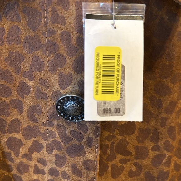 NWT Leather Leopard Print Jacket - Picture 3 of 8